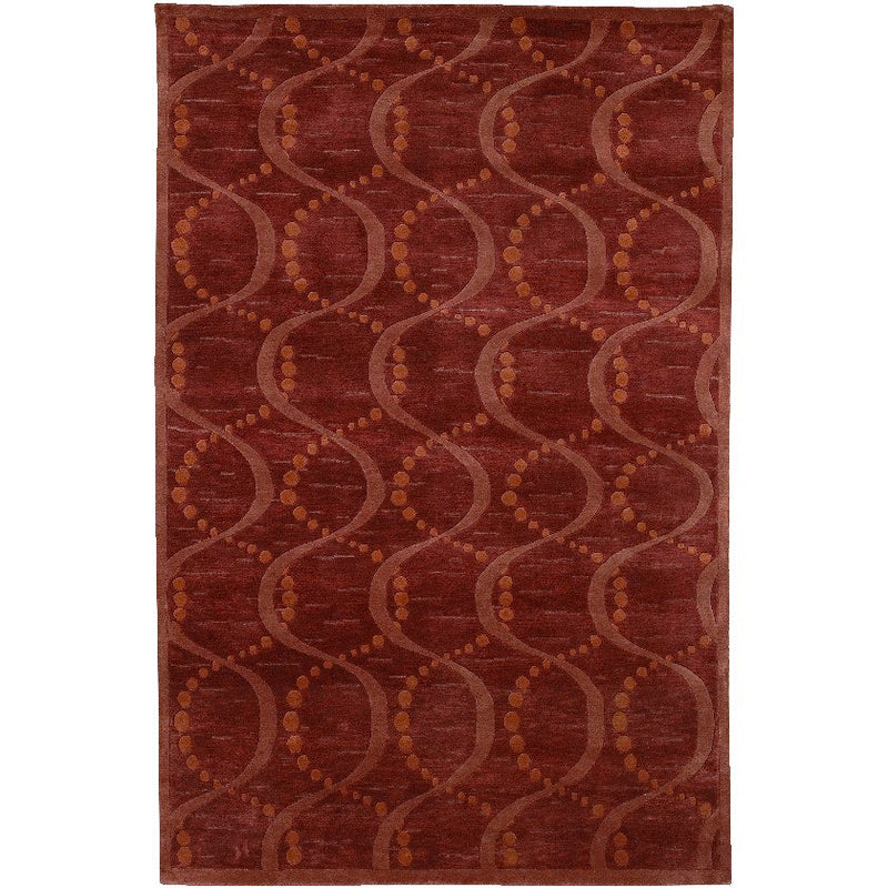 Haxtun Modern Burgundy Area Rug