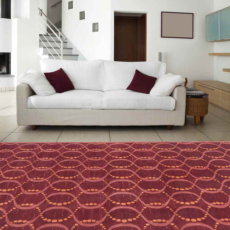 Haxtun Modern Burgundy Area Rug