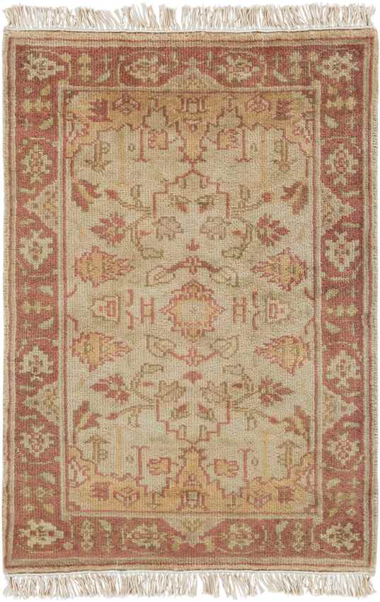 Hindsville Traditional Camel/Dark Red Area Rug