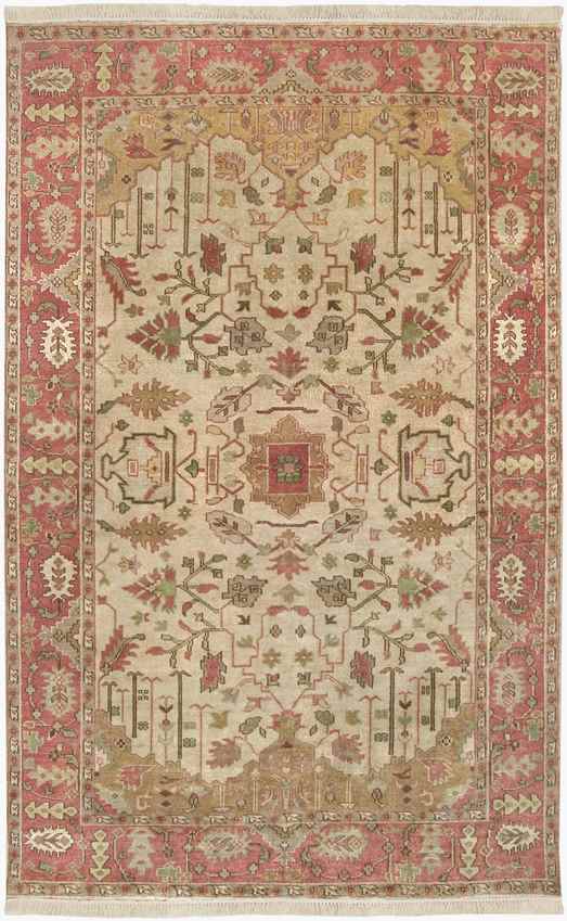 Hindsville Traditional Camel/Dark Red Area Rug