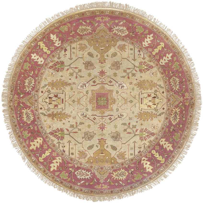 Hindsville Traditional Camel/Dark Red Area Rug