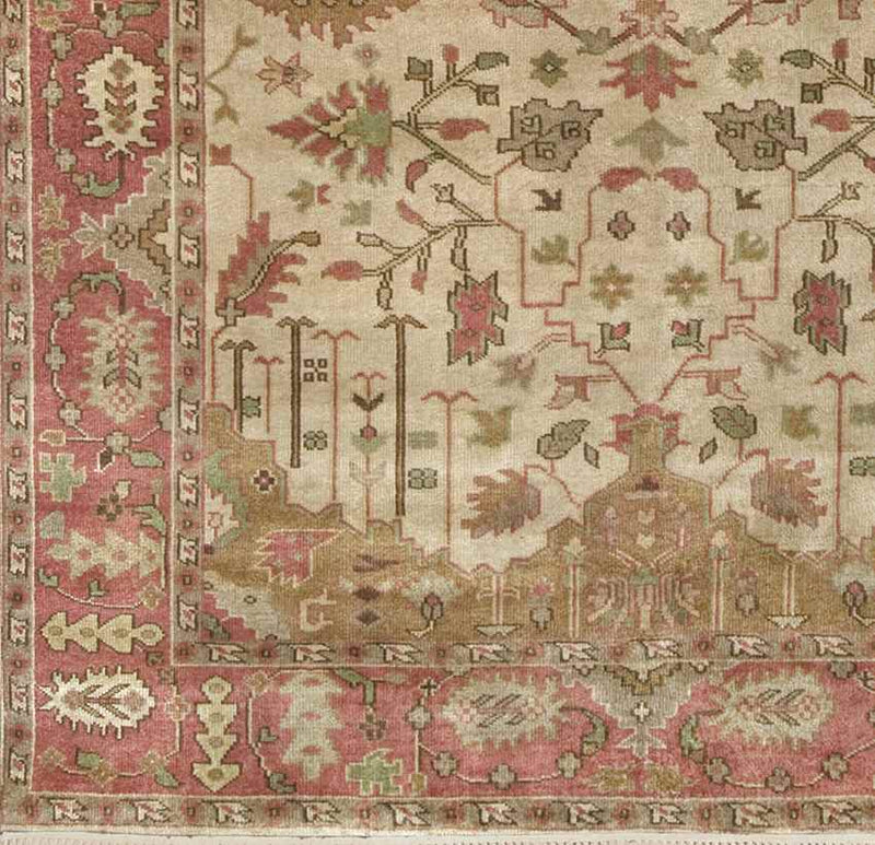 Hindsville Traditional Camel/Dark Red Area Rug