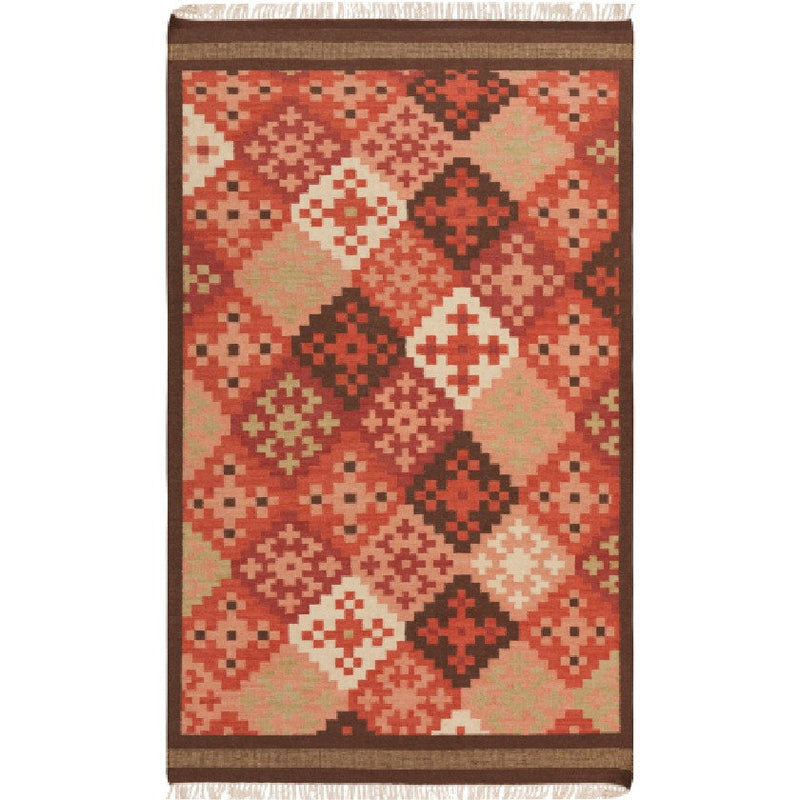 Hughson Global Orange/Brown Area Rug