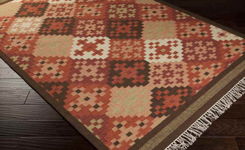 Hughson Global Orange/Brown Area Rug