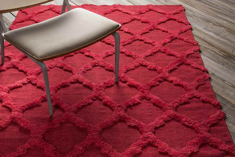 Huttig Modern Bright Red Area Rug