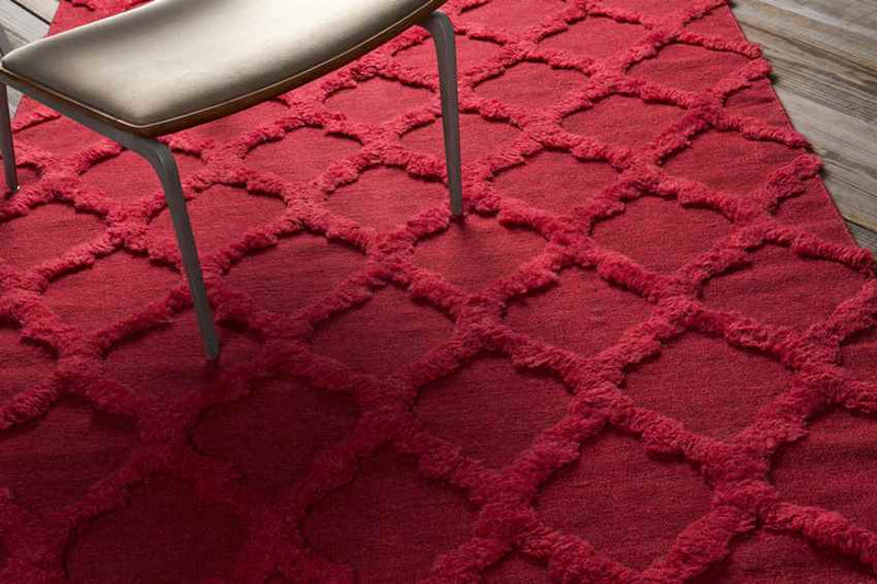 Huttig Modern Bright Red Area Rug