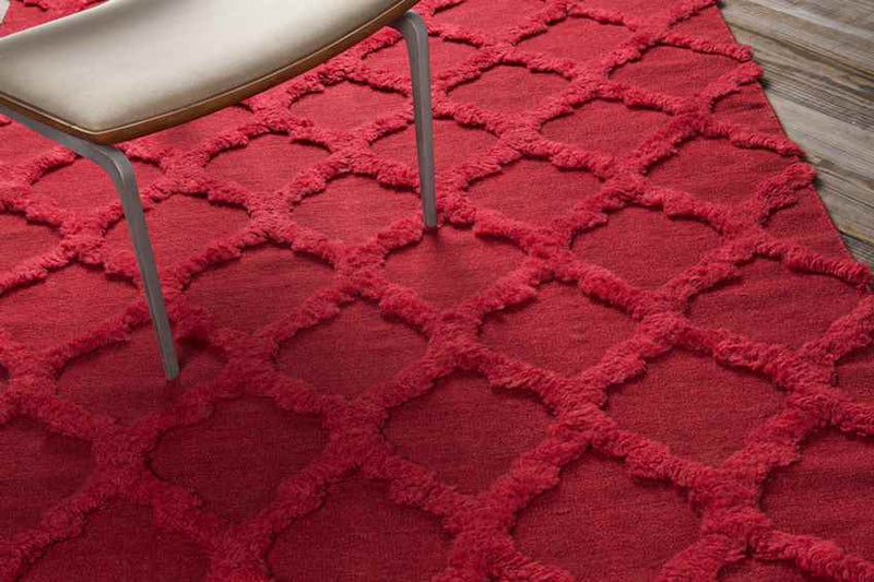 Huttig Modern Bright Red Area Rug