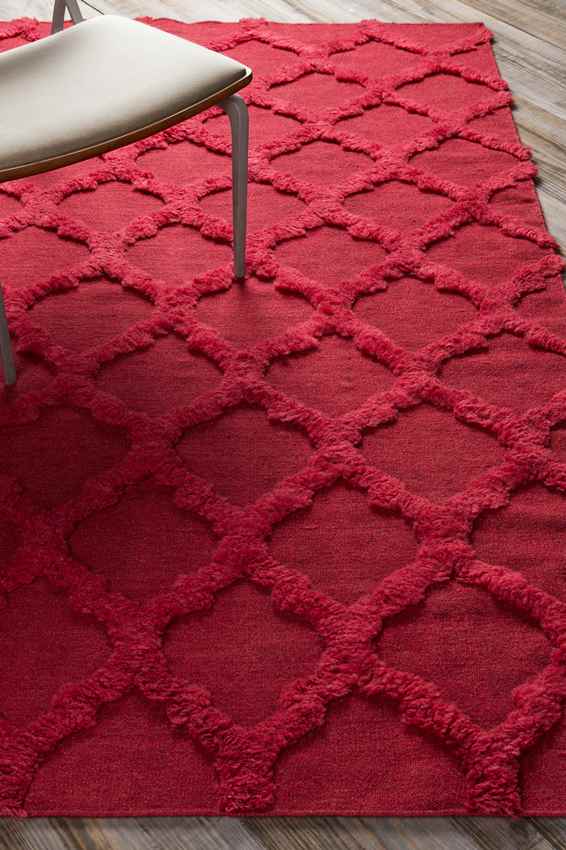 Huttig Modern Bright Red Area Rug