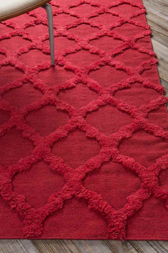 Huttig Modern Bright Red Area Rug