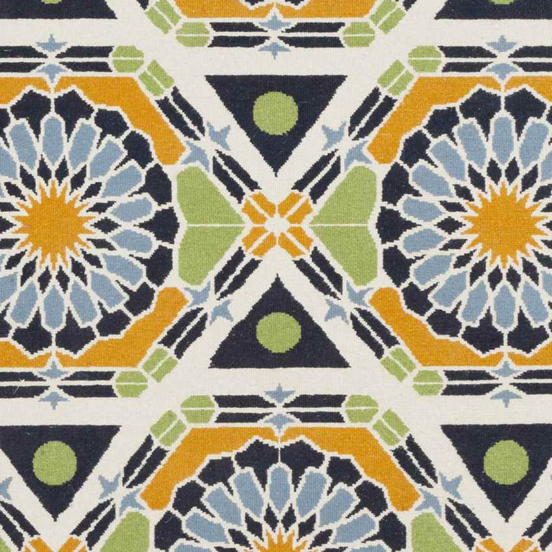 Ignacio Modern Blue/Green/Orange Area Rug