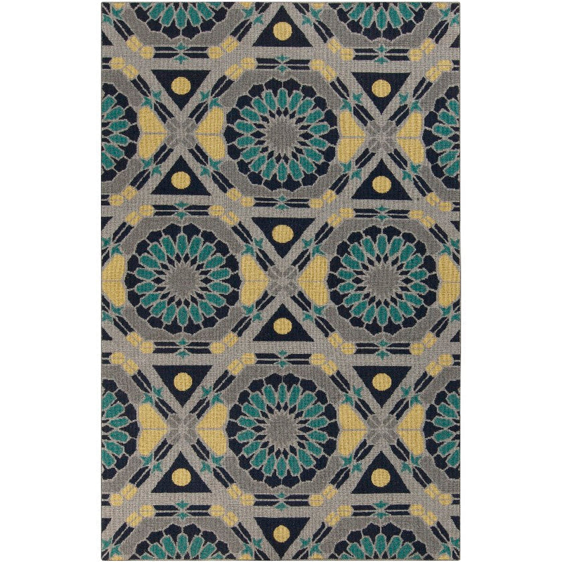 Ignacio Modern Gray/Green/Yellow Area Rug