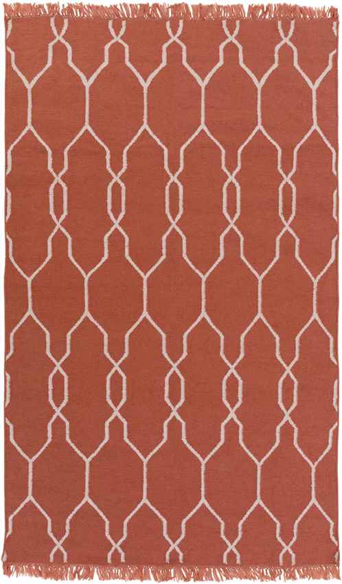 Tange Modern Burnt Orange Area Rug