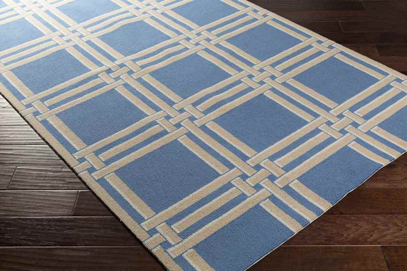 Lakeside Modern Bright Blue/Khaki Area Rug