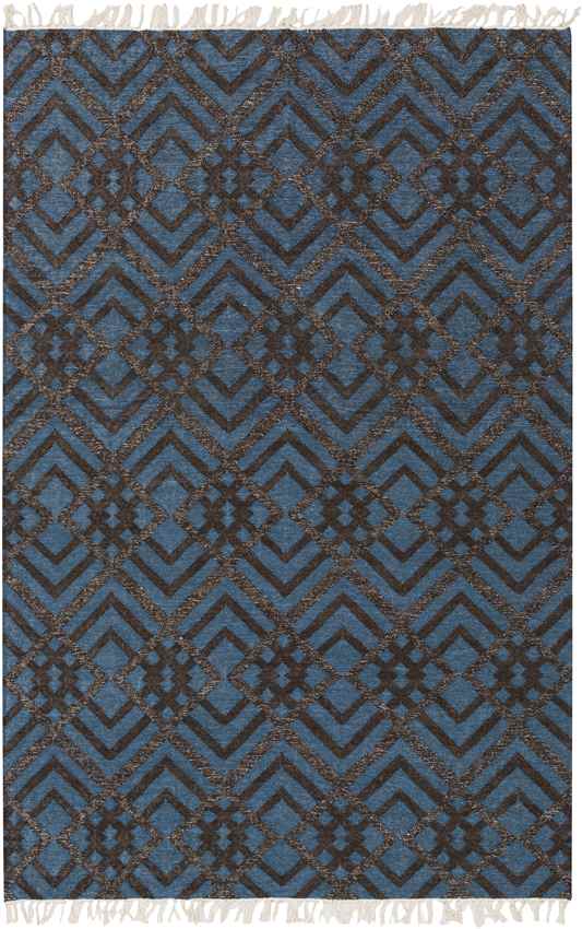 Meeker Modern Cream/Dark Blue Area Rug