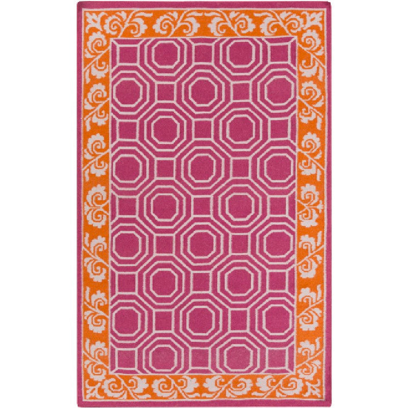 Millry Modern Bright Pink/Burnt Orange Area Rug