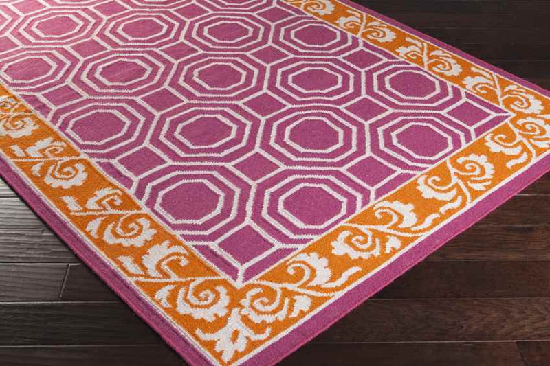 Millry Modern Bright Pink/Burnt Orange Area Rug