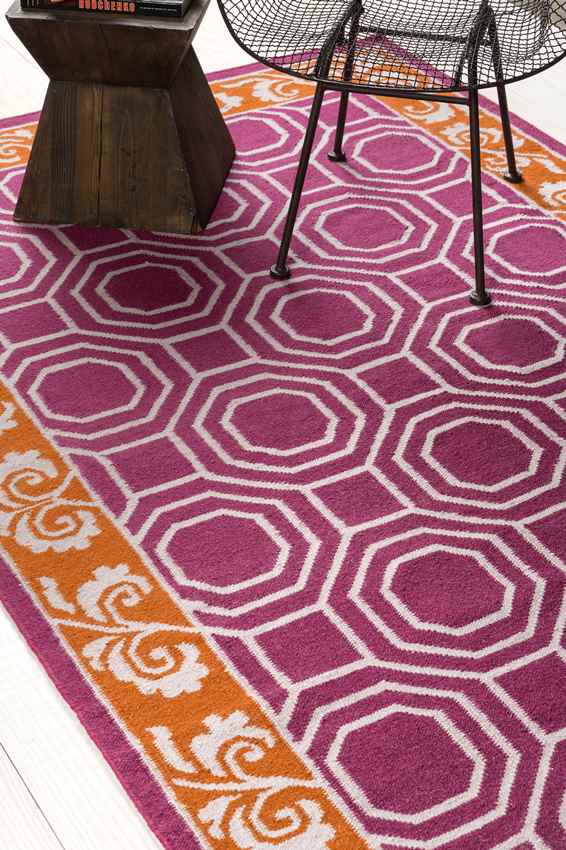 Millry Modern Bright Pink/Burnt Orange Area Rug