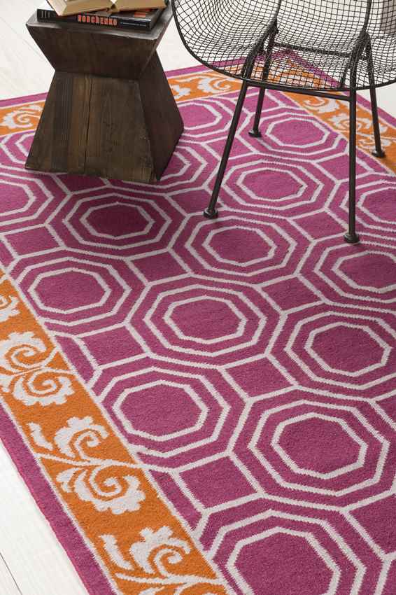 Millry Modern Bright Pink/Burnt Orange Area Rug