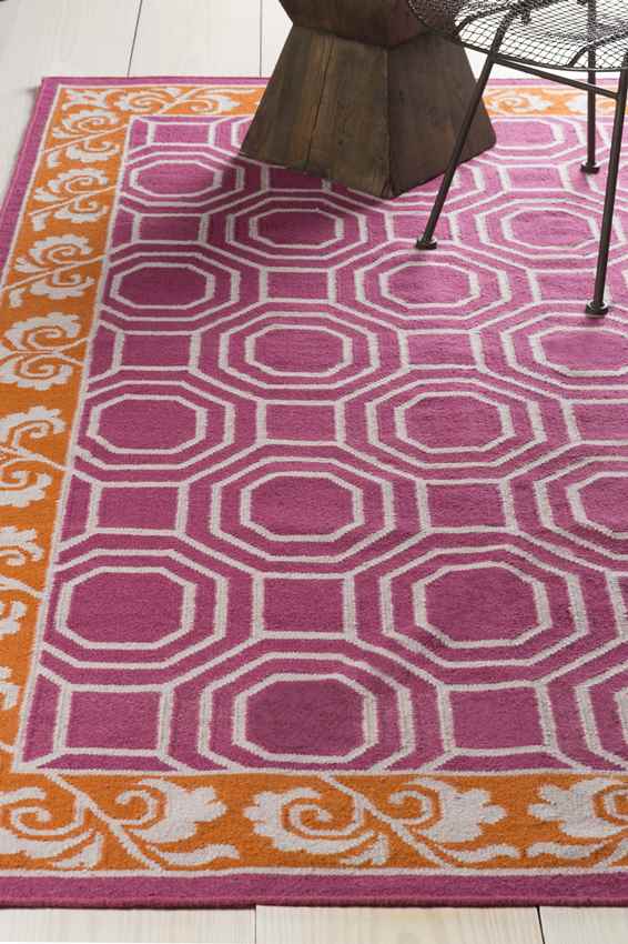 Millry Modern Bright Pink/Burnt Orange Area Rug