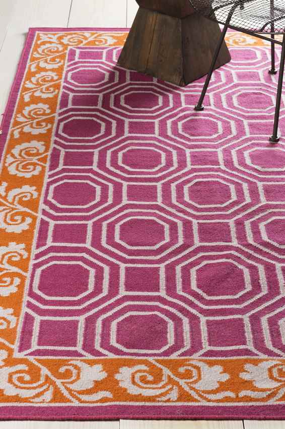 Millry Modern Bright Pink/Burnt Orange Area Rug