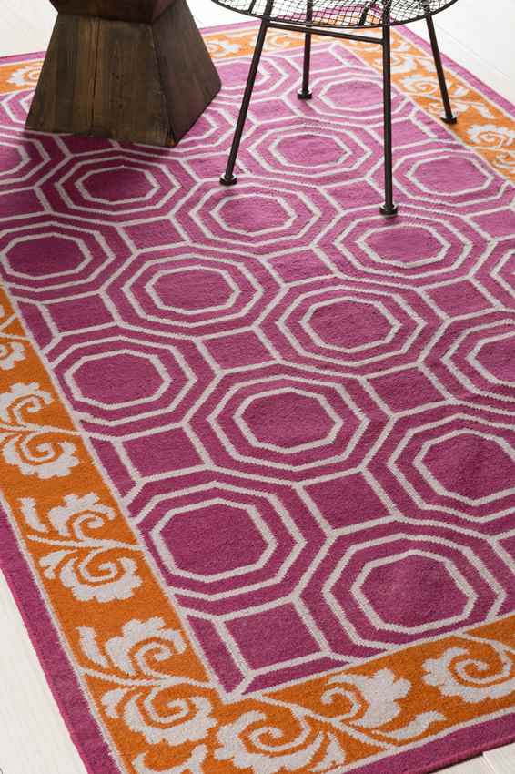 Millry Modern Bright Pink/Burnt Orange Area Rug