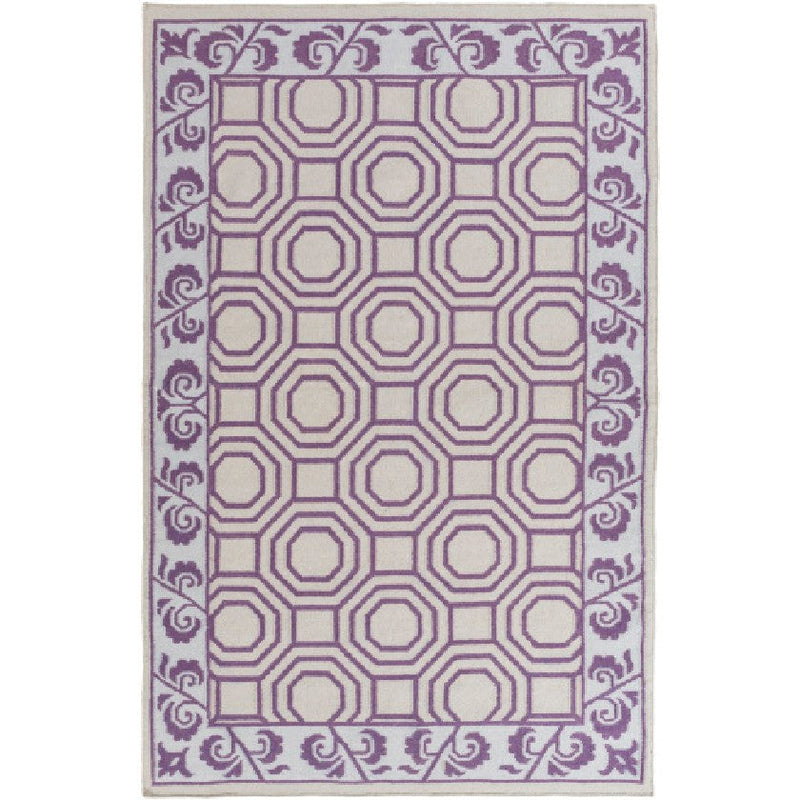 Millry Modern Dark Purple/Light Gray Area Rug