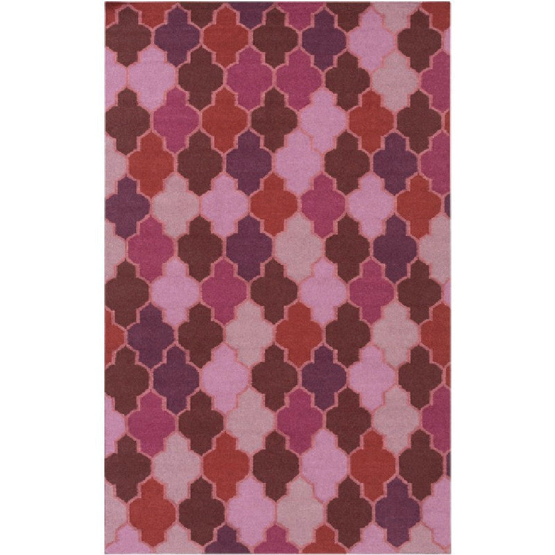 Monette Modern Burgundy/Mauve Area Rug