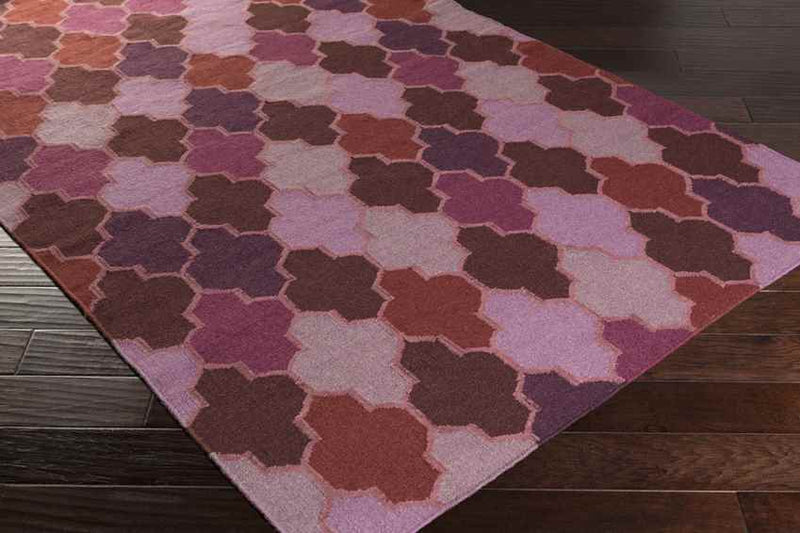 Monette Modern Burgundy/Mauve Area Rug