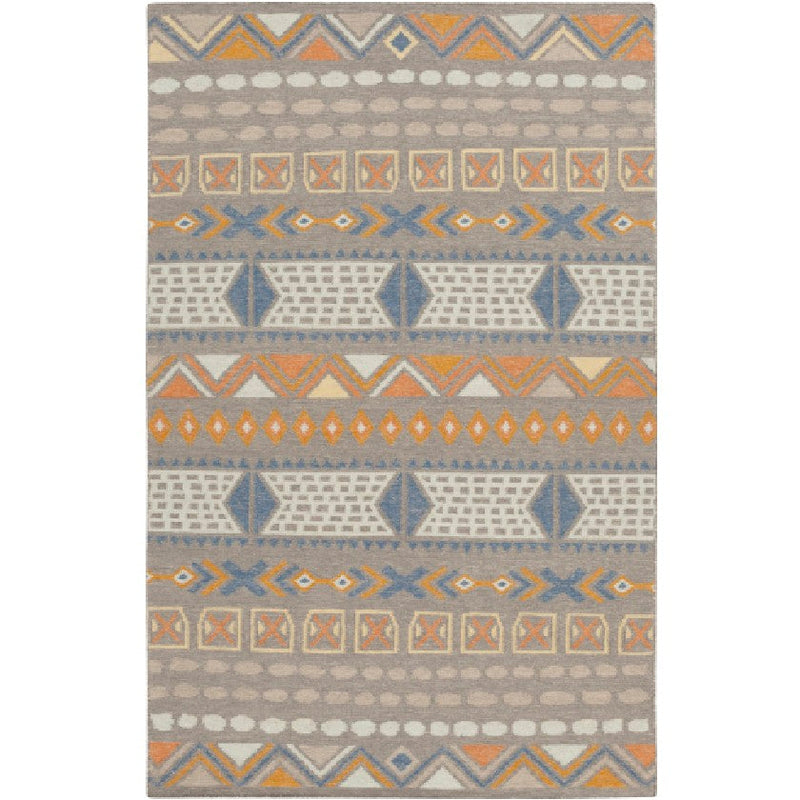 Monticello Global Gray/Blue/Orange Area Rug