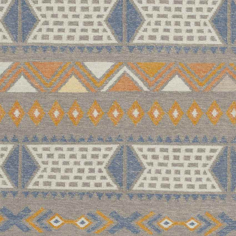 Monticello Global Gray/Blue/Orange Area Rug