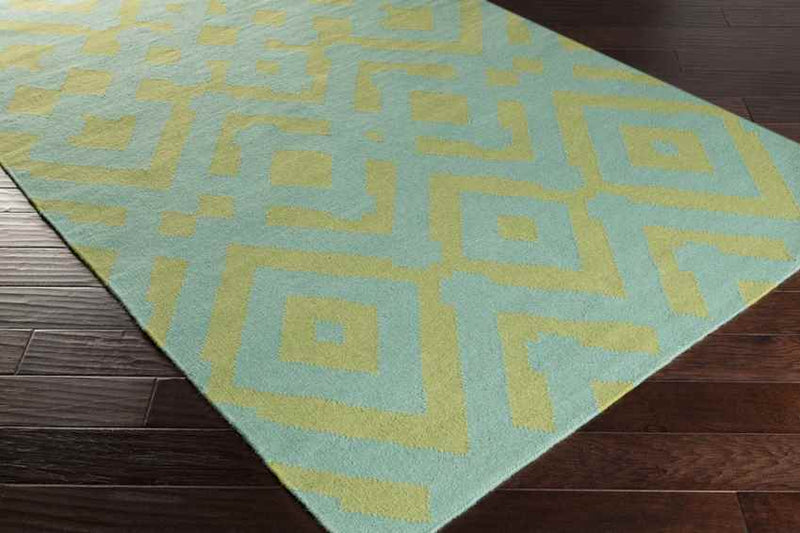 Oppelo Modern Teal/Moss Area Rug