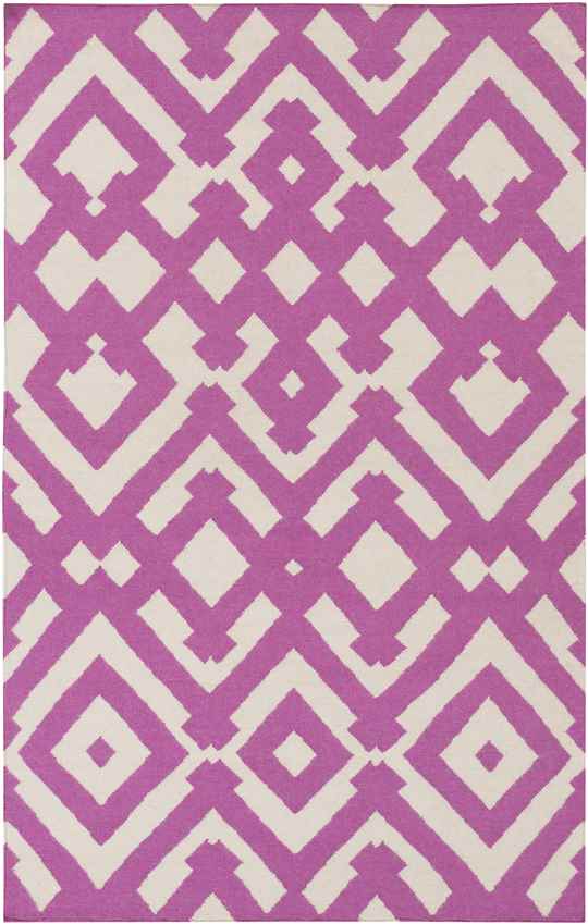 Oppelo Modern Magenta/Ivory Area Rug