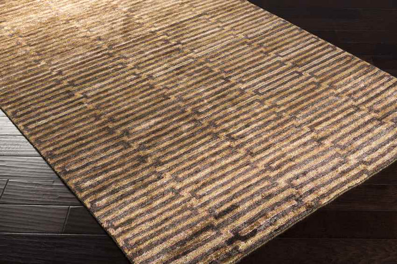 Bezons Modern Espresso/Golden Brown Area Rug