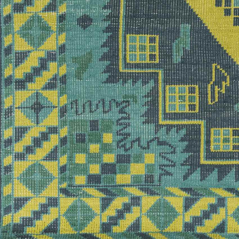 Plainview Modern Green/Teal Area Rug