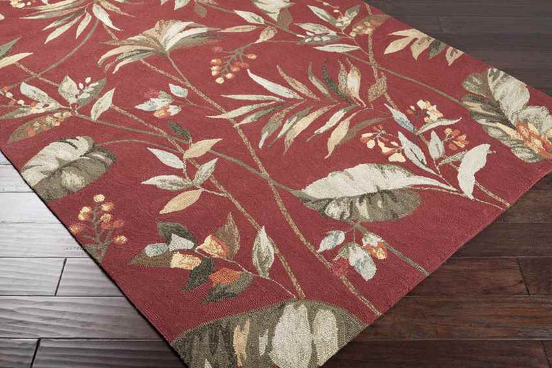 Pottsville Cottage Burgundy Area Rug