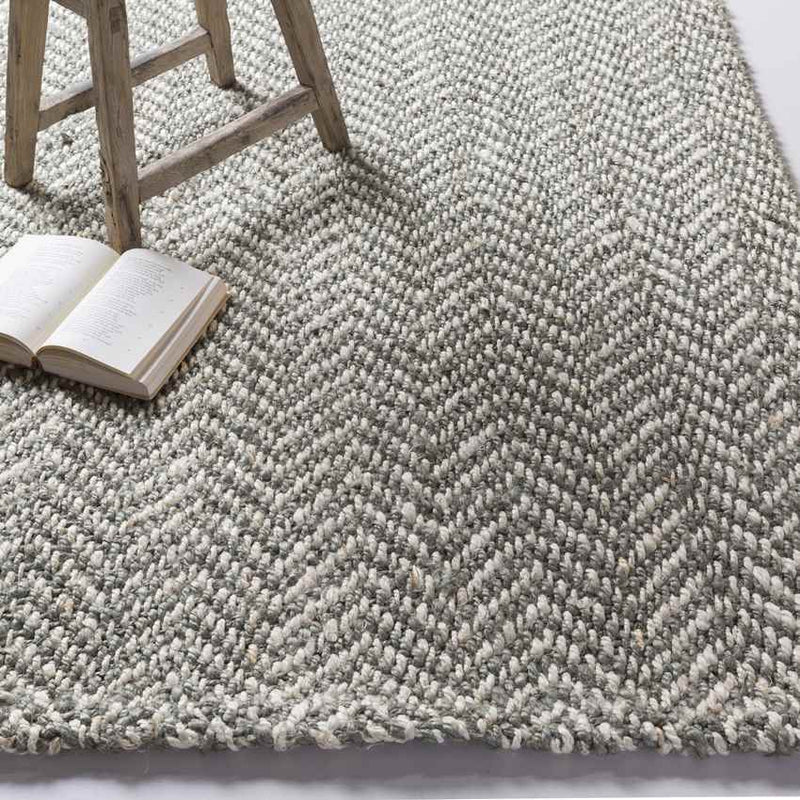 Orane Global Jute/Sisal Medium Gray/Cream Chevron Area Rug