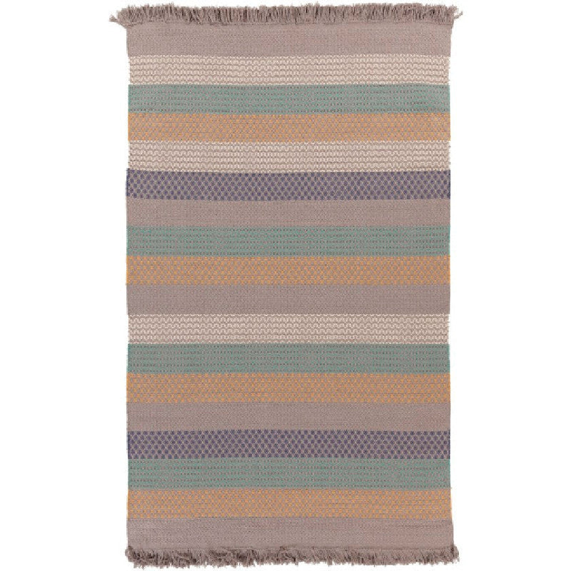 Reyno Modern Blue/Gray/Orange Area Rug