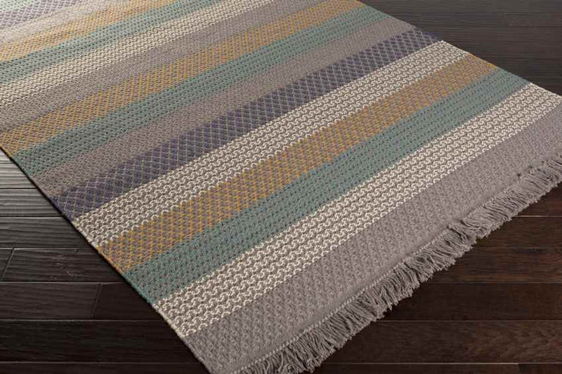 Reyno Modern Blue/Gray/Orange Area Rug