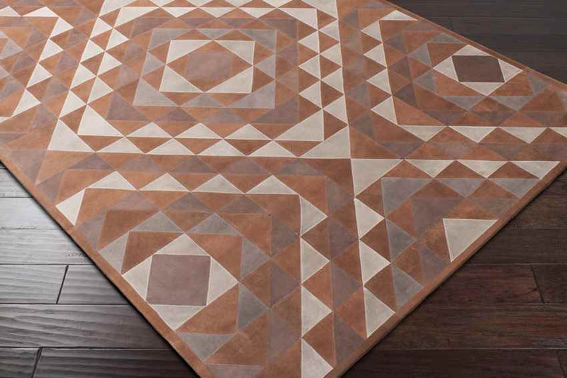 Riverdale Hide Leather and Fur Camel/Brown Area Rug