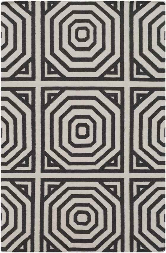 Rosa Modern Charcoal/Ivory Area Rug