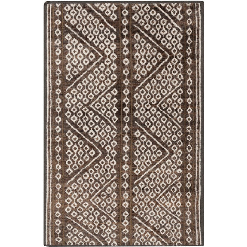 Rossville Modern Dark Brown Area Rug