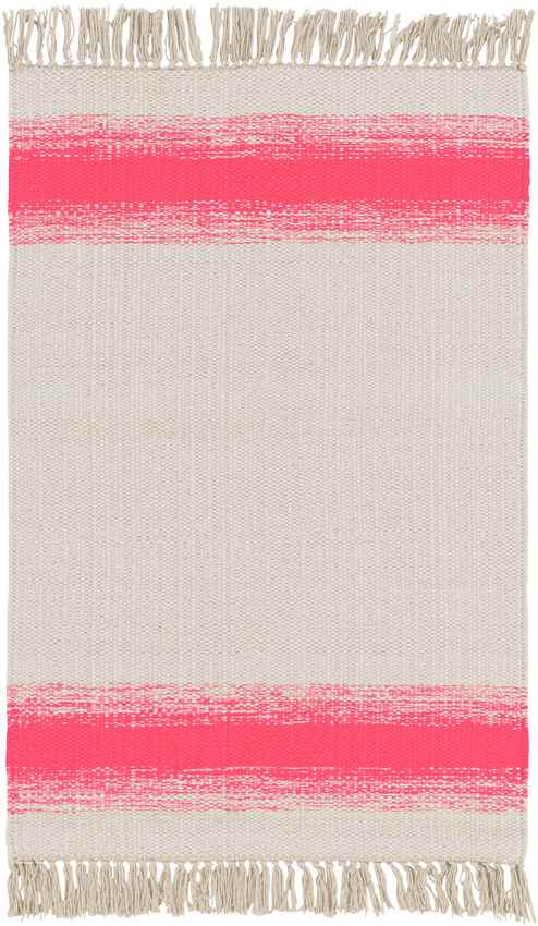 Snowflake Modern Bright Pink/Khaki Area Rug