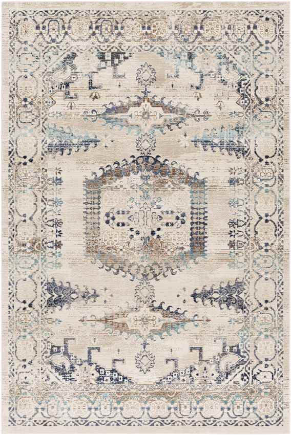 Burford Traditional Aqua Area Rug