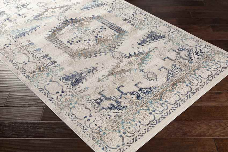 Burford Traditional Aqua Area Rug