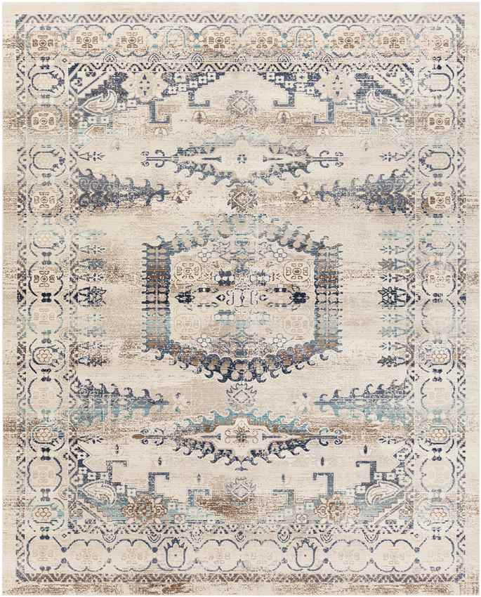 Burford Traditional Aqua Area Rug