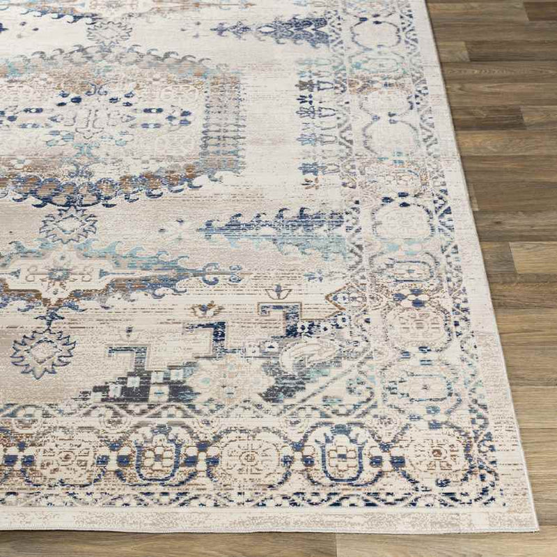 Burford Traditional Aqua Area Rug