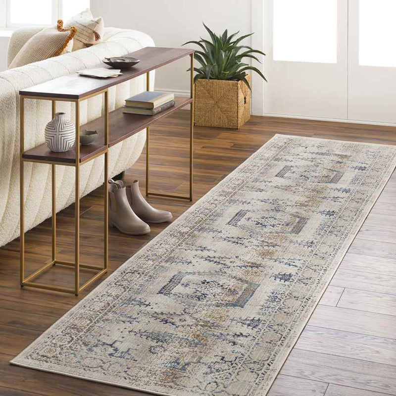 Burford Traditional Aqua Area Rug