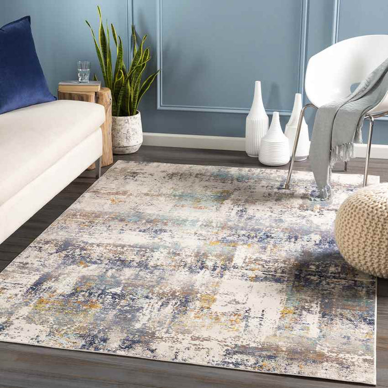 Burntwood Modern Navy Area Rug