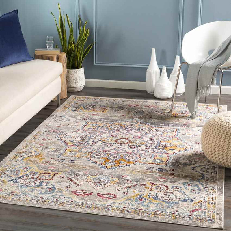 Bury Traditional White Area Rug