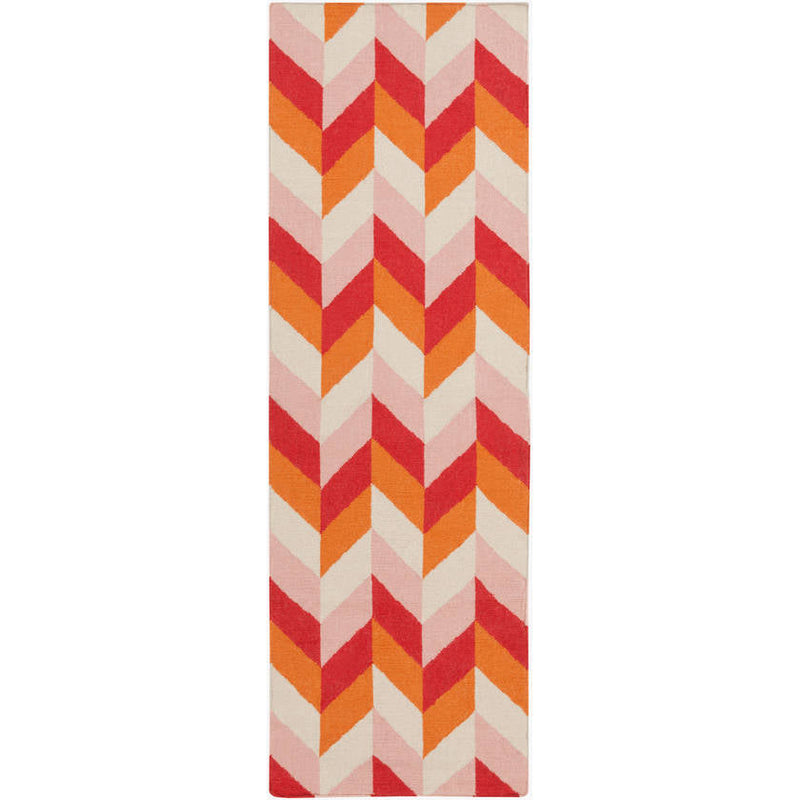 Tupelo Modern Bright Orange/Garnet Area Rug